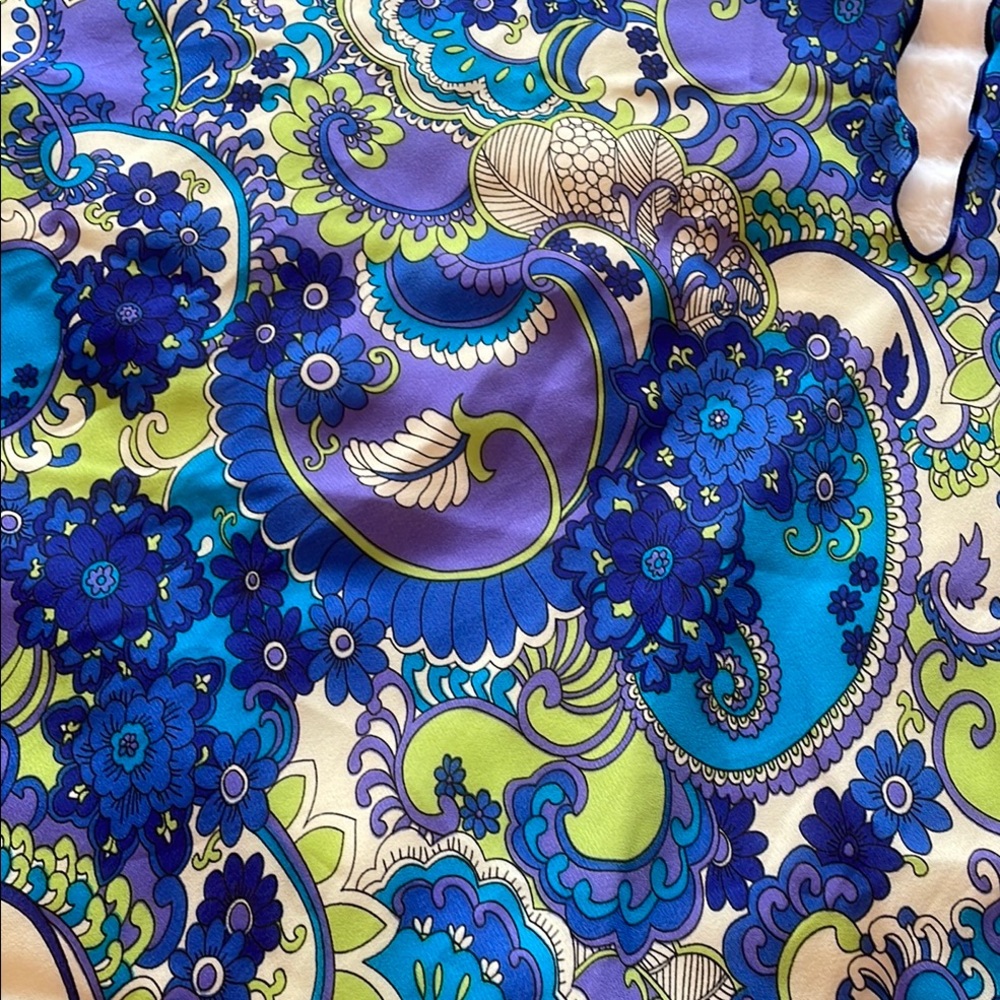 Blue Asymmetrical Vintage multi-way Scarf Cape - Picture 12 of 12